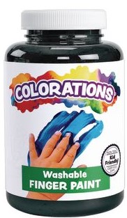 COLORATIONS WASHABLE BLACK FINGERPAINT 16 oz(473.17ml)