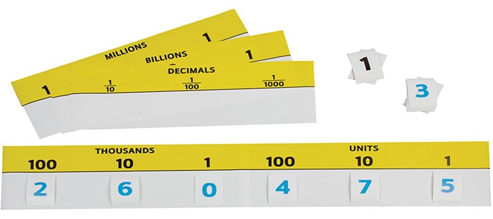 Active Place Value Set GR.1-5 (5 Charts &amp; 92 nos Cards)