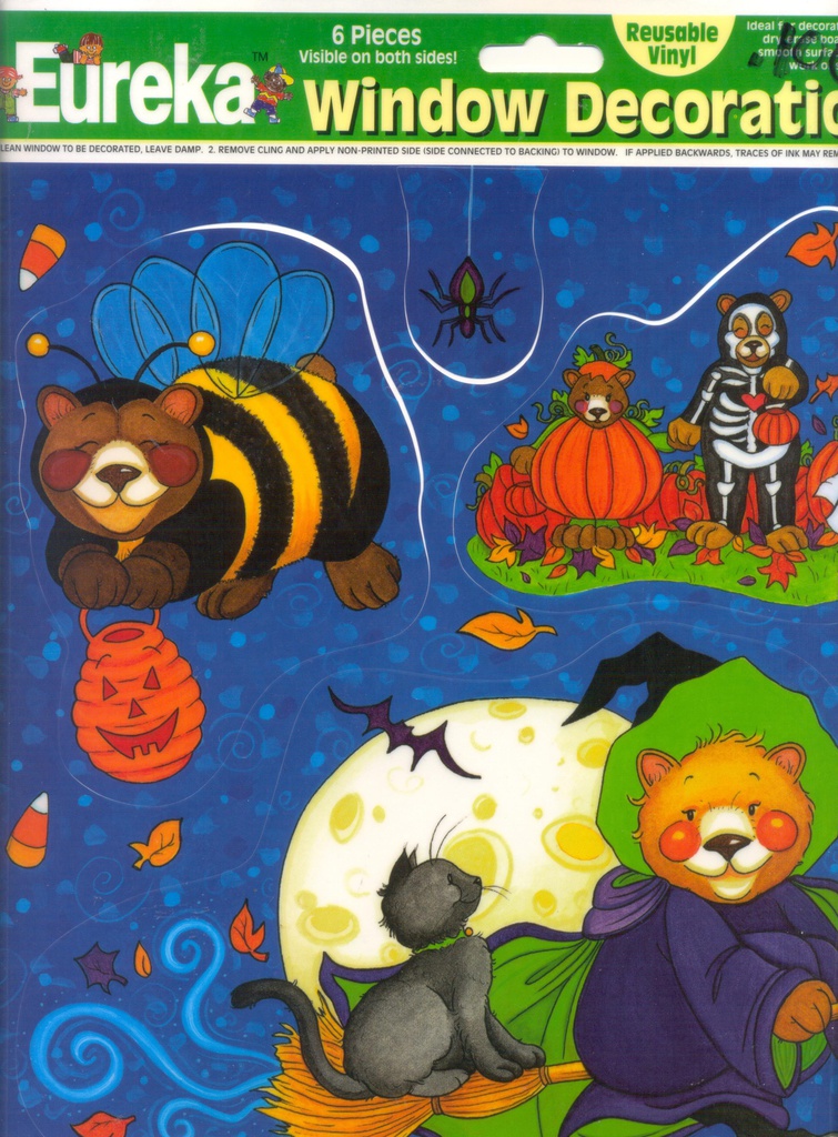 Trick or Treat Bears Window Clings 2.75&quot;x35''(6.9cmx88.9cm) (6 pcs)