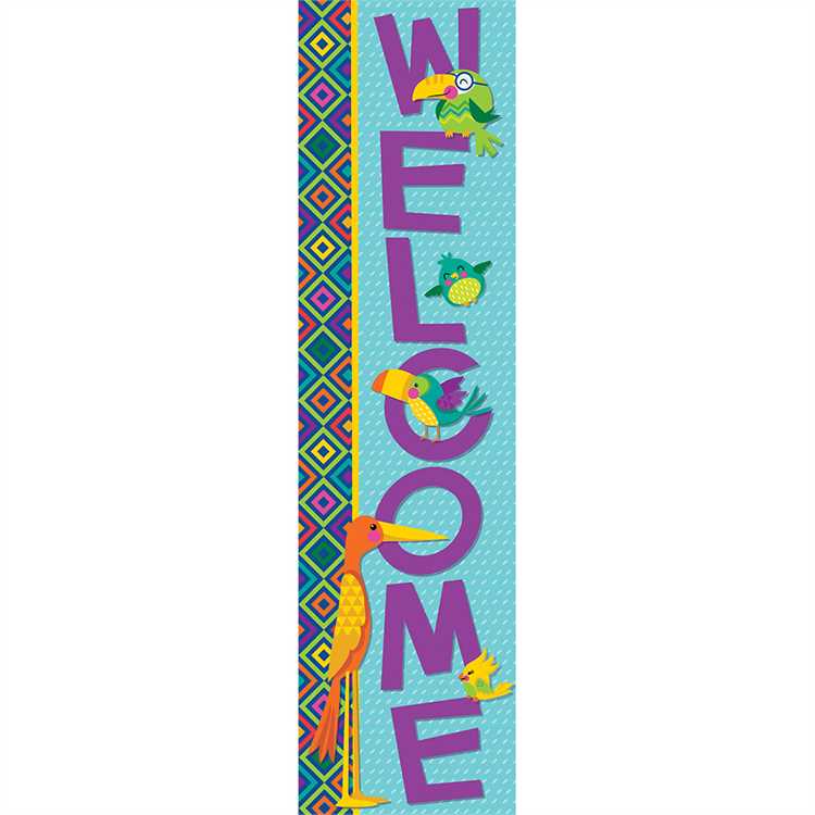 YOU CAN TOUCAN WELCOME BANNER VERTICAL (45''x12'')(114.3cmx30.4cm)