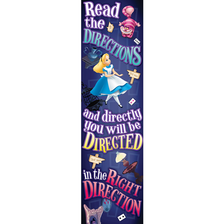 ALICE IN WONDERLAND RIGHT DIRECTION VERTICAL BANNER (4ft (1.2m) (1pc)