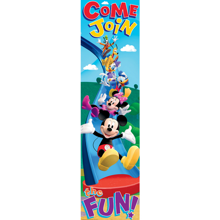 MICKEY MOUSE CLUBHOUSE COME JOIN THE FUN VERTICAL BANNER (45''x12'')(114.3cmx30.4cm)  (1pc)