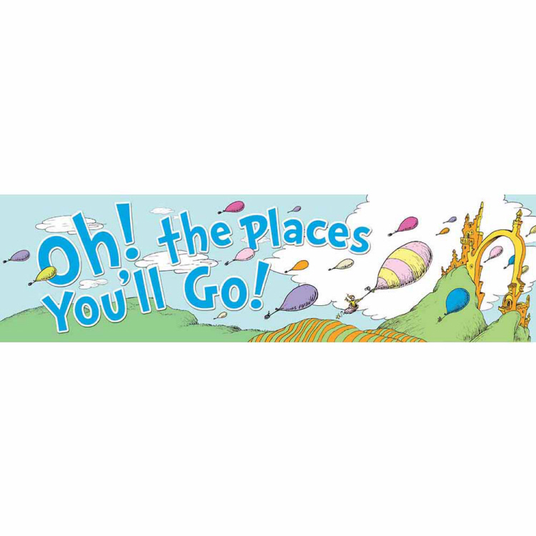 Dr. Seuss Oh the Places Balloons banner (45''x12'')(114.3cmx30.4cm) (1pc)