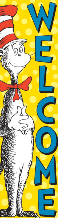 DR SEUSS Cat in the Hat Banner (12''x45'')(30.4cmx114.3cm) (1pc)