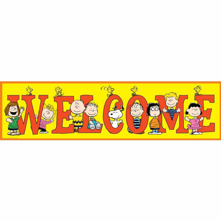 PEANUTS WELCOME BANNER (45''x12'')(114.3cmx30.4cm) (1pc)