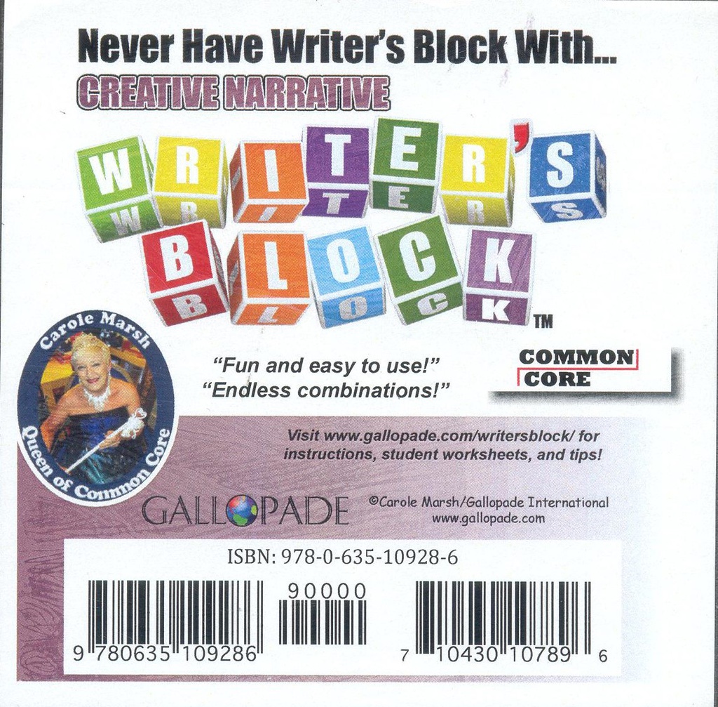 WRITER'S BLOCK SET OF ALL 5 (Historic Narrative, Mystery Narrative, Informative Report, Opinion piece , Creative Narrative)