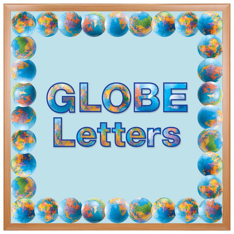 9Punch-Out Letters, Globes (3”7.6cm) (350pcs)