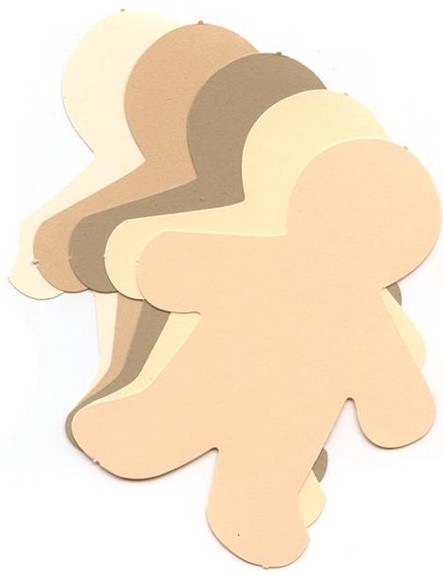 PEOPLE CUT OUTS WEE KID 24 card stock, assortment of 5 colors(5''-12.7cm)