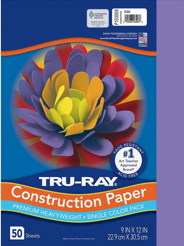 TRURAY 9''X12''(22.8cmx30.4cm) VIOLET 50ct