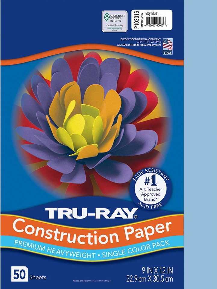 TRURAY 9&quot;x12&quot;(22.8cmx30.4cm) SKY BLUE 50ct