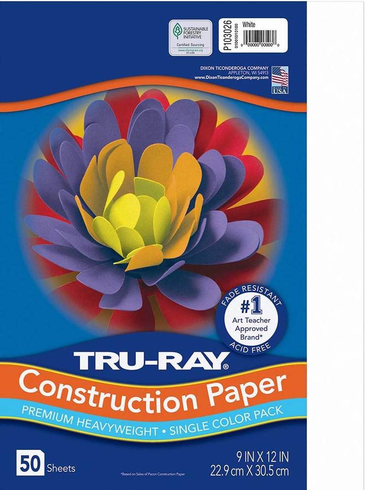 TRU-RAY 9''X12''(22.8cmx30.4cm) WHITE 50 CT - 50