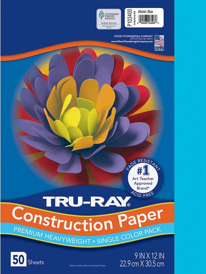 TRU-RAY 9''X12''(22.8cmx30.4cm) ATOMIC BLUE 50 CT - 50