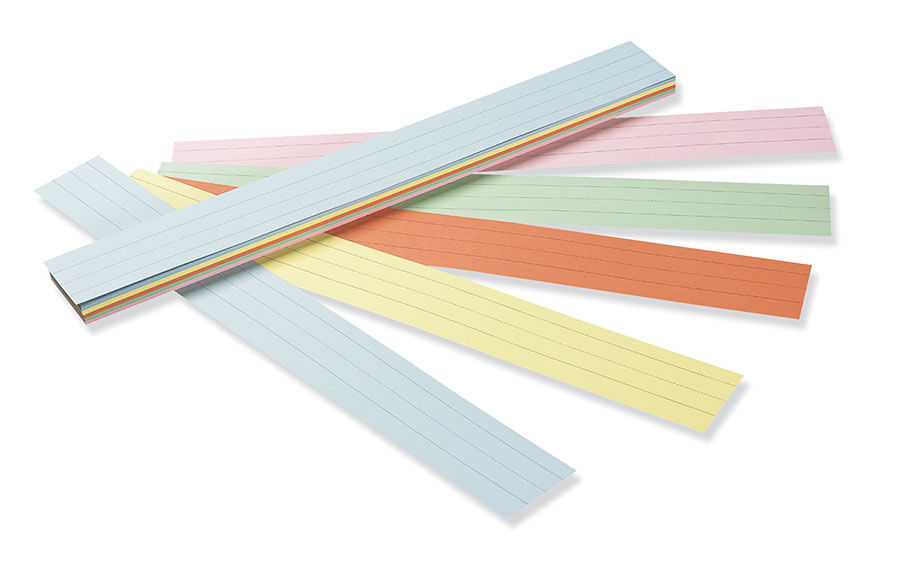 SENTENCE STRIPS LIGHTWEIGHT ASST  RULED (3&quot;x24&quot;(7.6cmx60.9cm)  (100ct)