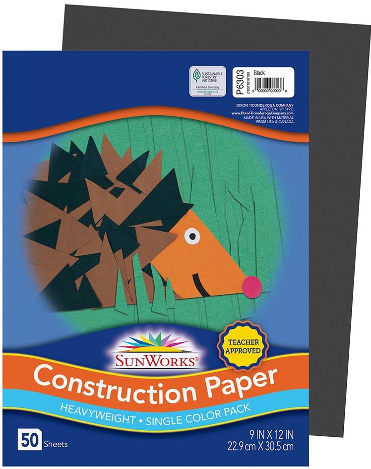 SUNWORKS GW 9"x12" (22.8cm30.4cm) BLACK (50CT)