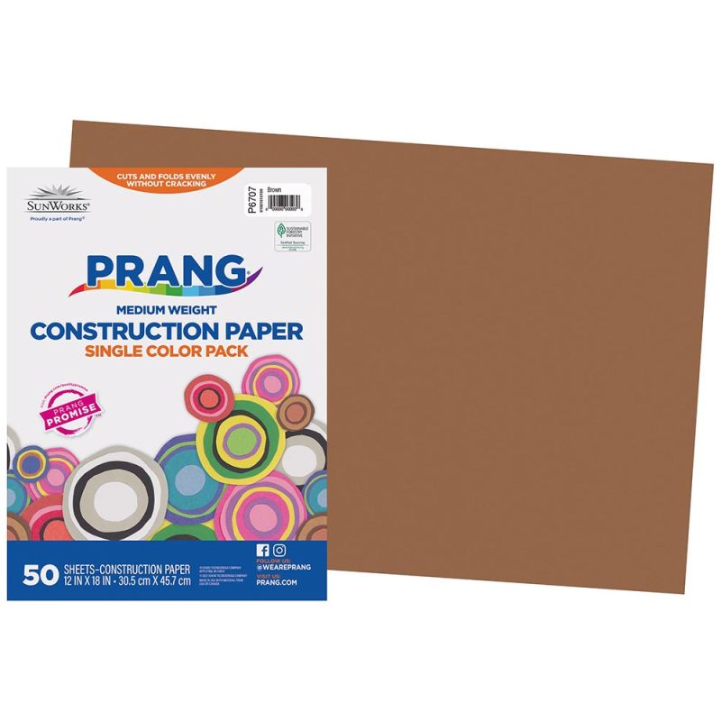 PRANG CONSTRUCTION PAPER 12&quot;x18&quot;(30.4cmx45.7cm) BROWN (50CT)