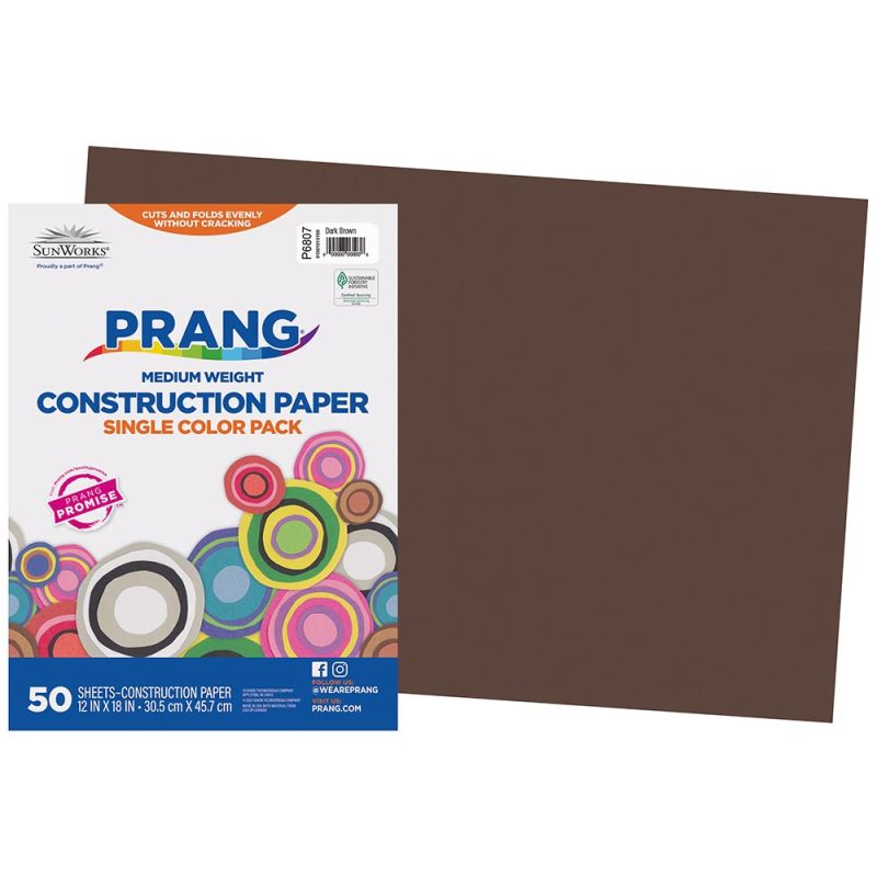 PRANG CONSTRUCTION PAPER 12''X18''(30.4cmx45.7cm) DARK BROWN (50CT)