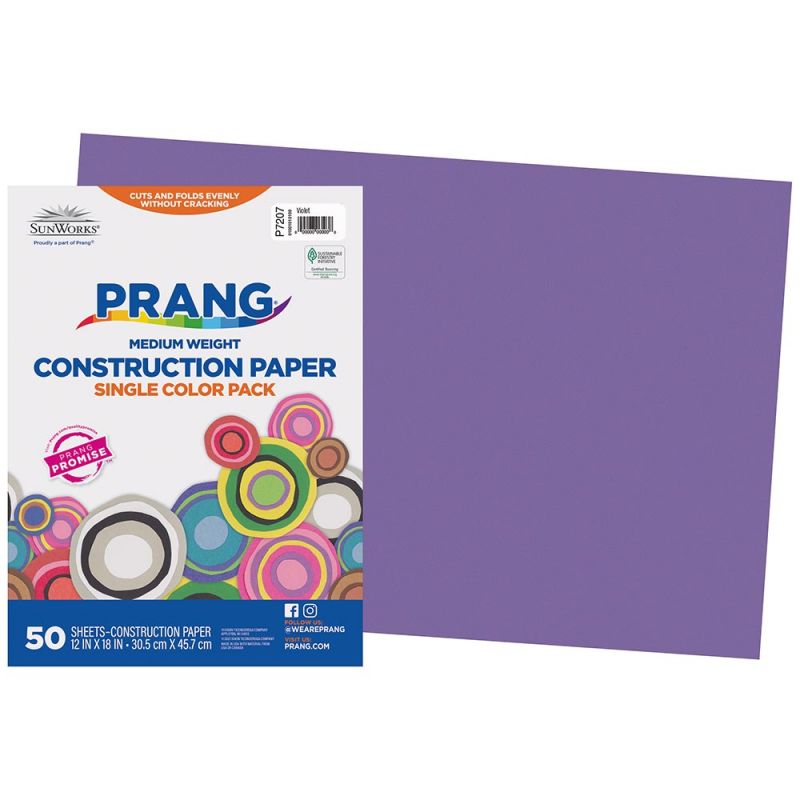 PRANG CONSTRUCTION PAPER 12&quot;x18&quot; (30.5cm x 45.7cm)  VIOLET (50CT)