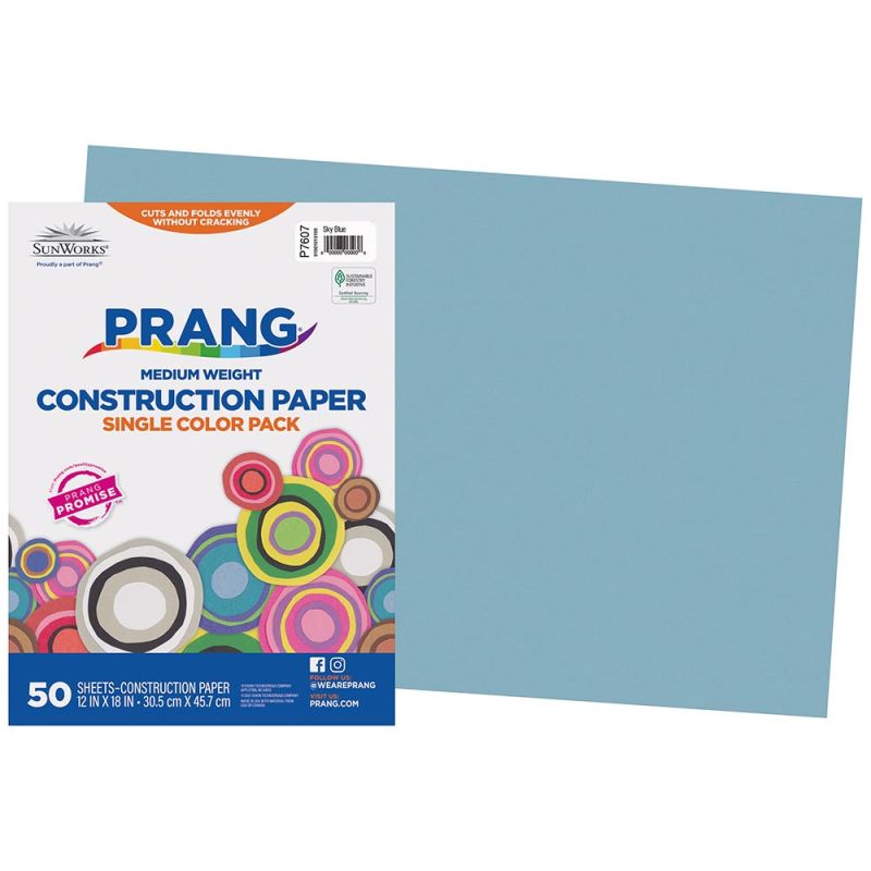 PRANG CONSTRUCTION PAPER 12&quot;x18&quot;(30.4cmx45.7cm) SKY BLUE (50CT)