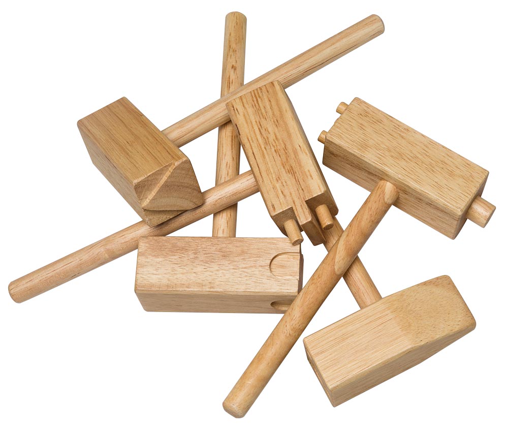 WOODEN CLAY HAMMERS,6.5&quot; x 3&quot; 5/PK