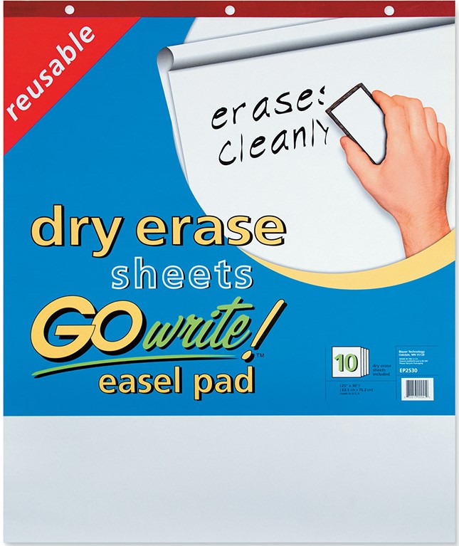 GOWRITE EASEL PAD 25''x30''(63.5cmx76.2cm) 10ct