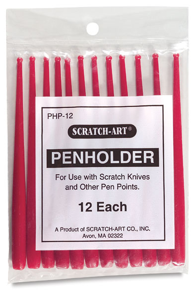 SCRATCH ART PENHOLDER SET OF 12