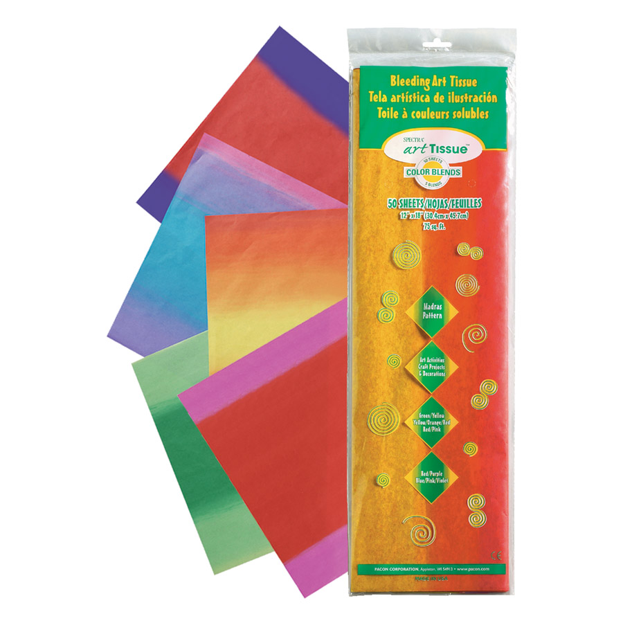 MADRAS TISSUE PAPER (12''X18'')(30.4cmx45.7cm) ASST (50 SHEETS)