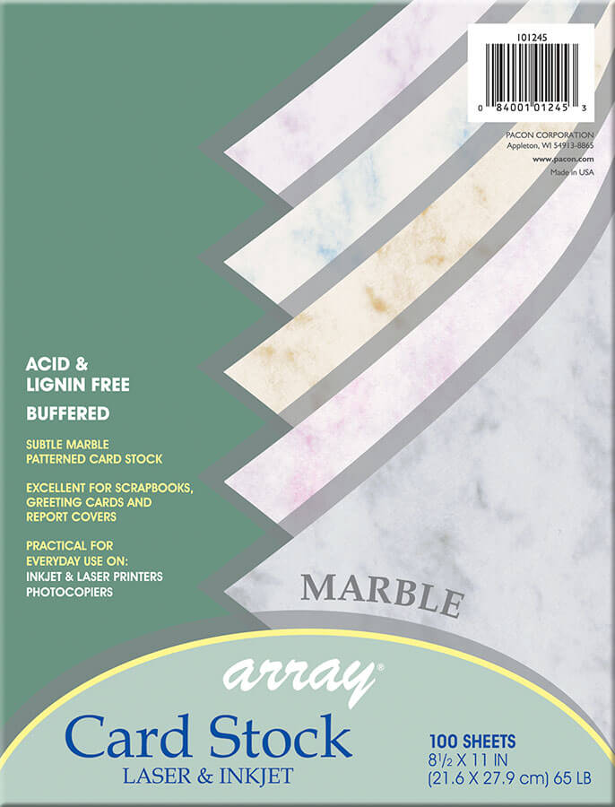 Array Cardstock Marble ASST (8.5''X11'') (21.5cmx27.9cm) (100 pcs)