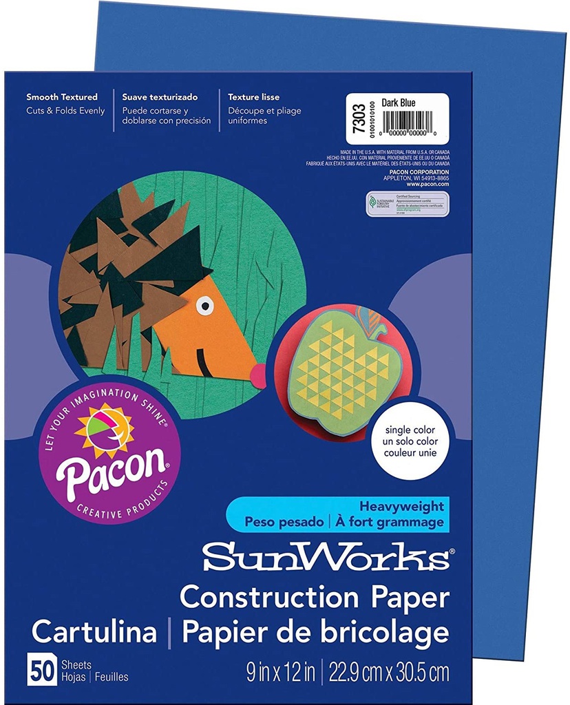 SUNWORKS GW 9"x12" (22.8cmx30.4cm) DARK BLUE 50CT- 50