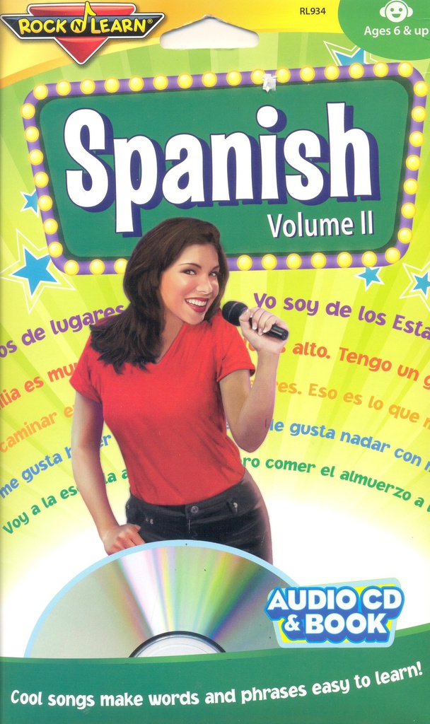 Spanish Vol 2 CD  Cool Songs make Words &amp; Phrases (Ages 6+) (32 pg book)