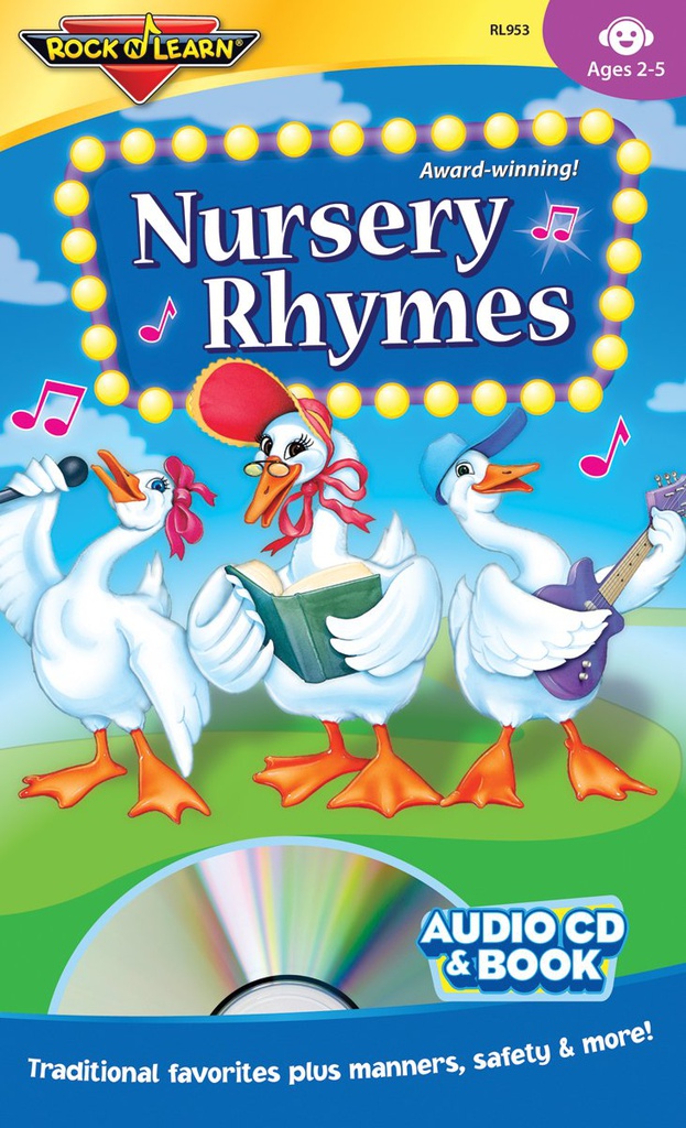 Nursery Rhymes Audio CD &amp; Book (Ages 2-5)  (32 pg books)