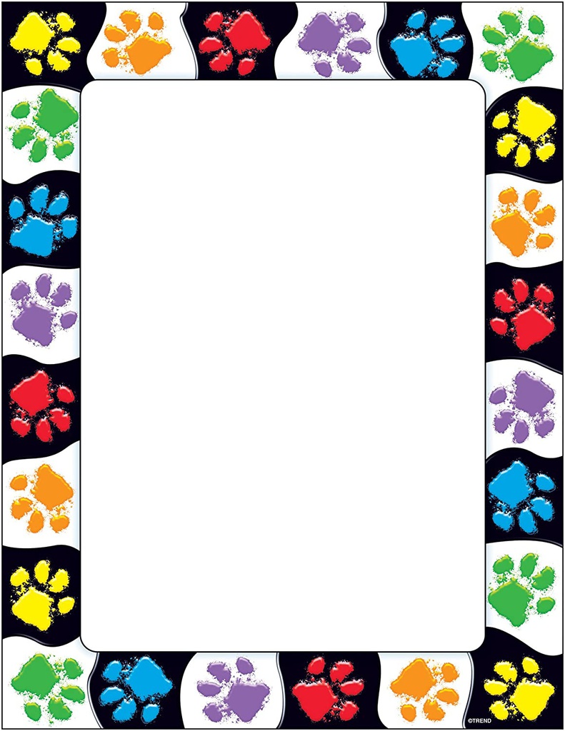 Paw Prints Computer Paper  (28cm)   (50 sheets)