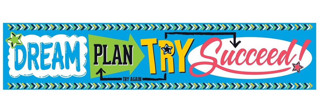 Dream. Plan. Try. Bold Strokes Quotable Expressions Banner (5ft=1.5m) (1pc)