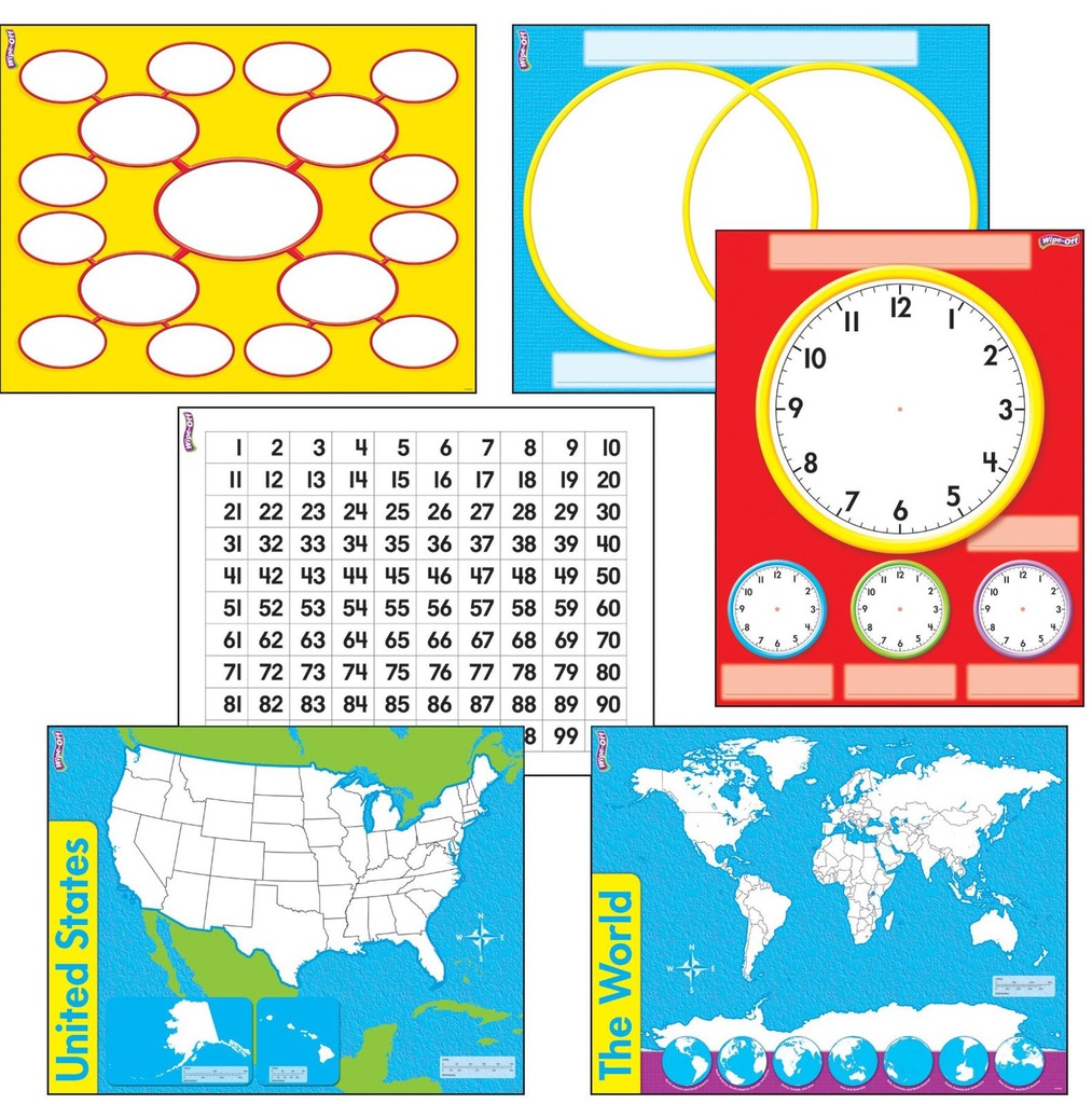 Charts &amp; Maps  17&quot; x 22&quot; (43cm x 56cm) 6 Charts