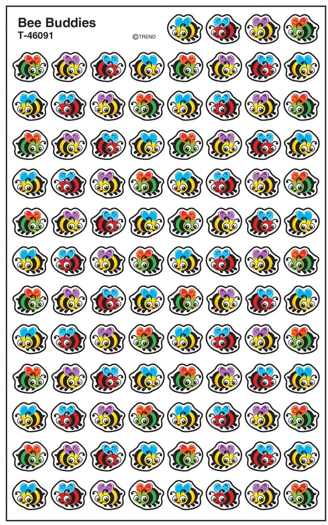 Bee Buddies Super Shapes Stickers (8 sheets) (1cm)