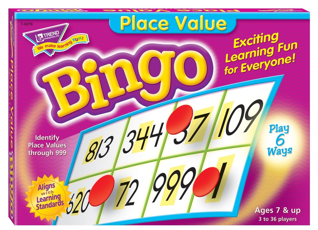 Place Value Bingo Identify Place Values to 999   Age 7 &amp; up (3 to 36players)