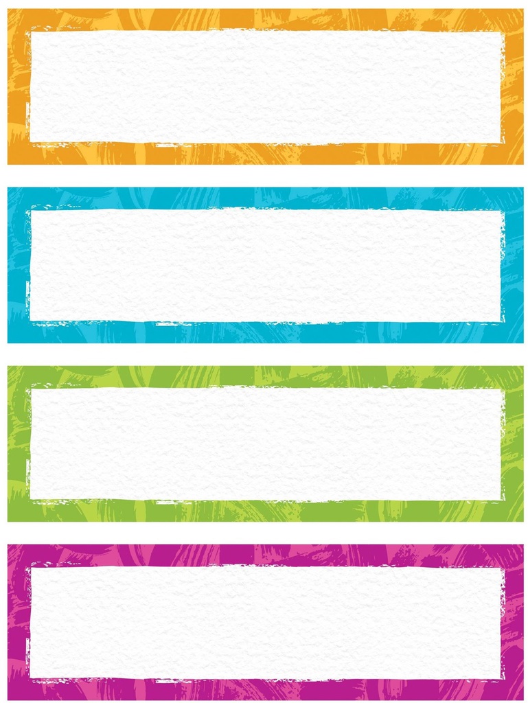 Color Harmony Paint Strokes Nameplates (4designs)(32pcs)(9.5''x2.8'')(24cmx7cm)
