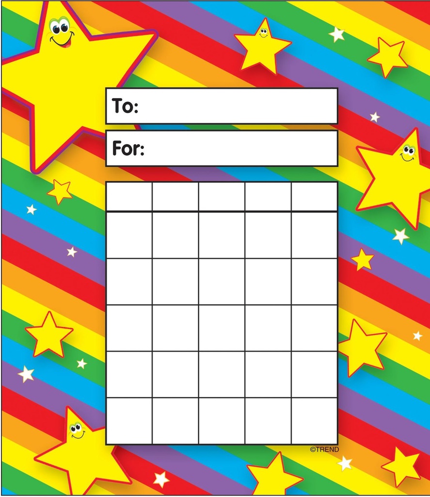 Stars Incentive Pad (5.25&quot; x 6&quot;)  (13.3cmx15.2cm) (36 charts)