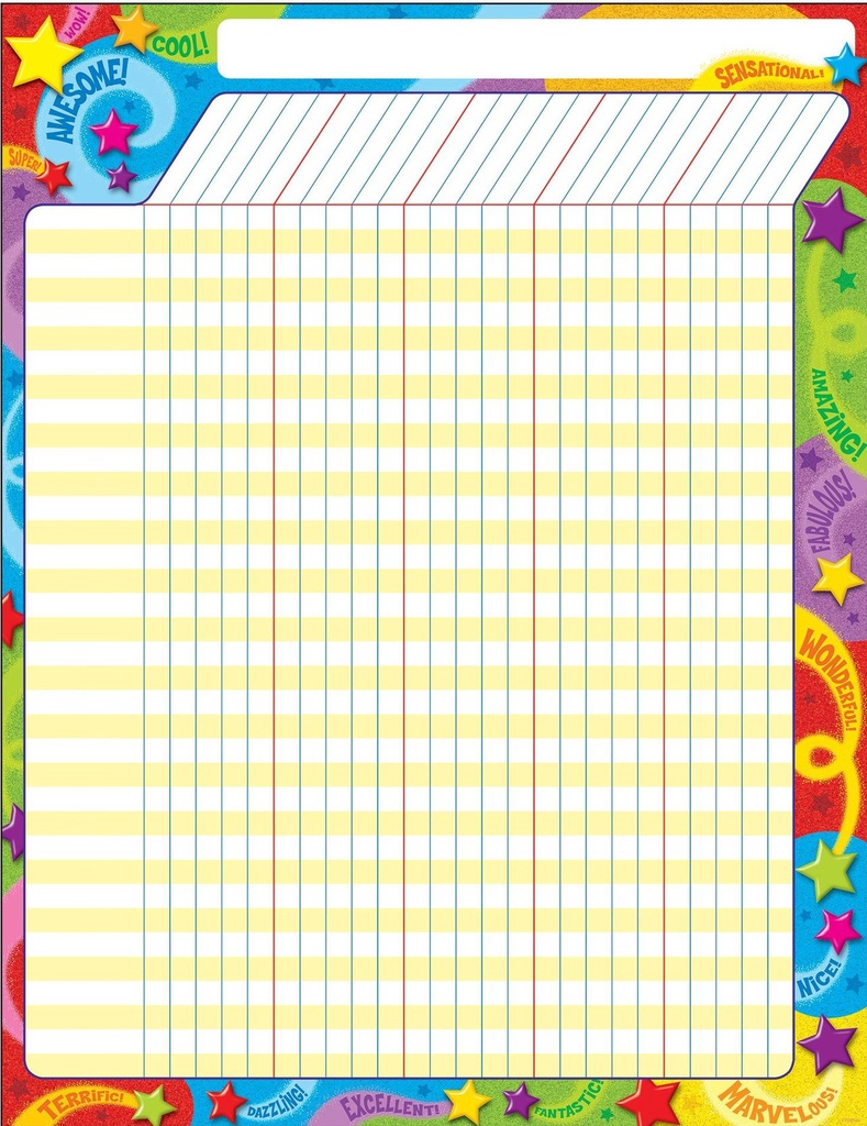 Praise Words ‘n Stars Incentive Charts (17''x22'')(43cmx55.8cm)