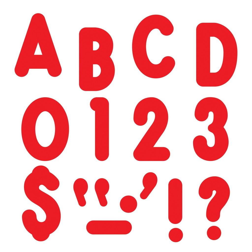 Red 7&quot; in Billboard Uppercase (25cmx 23cm) (105 characters)