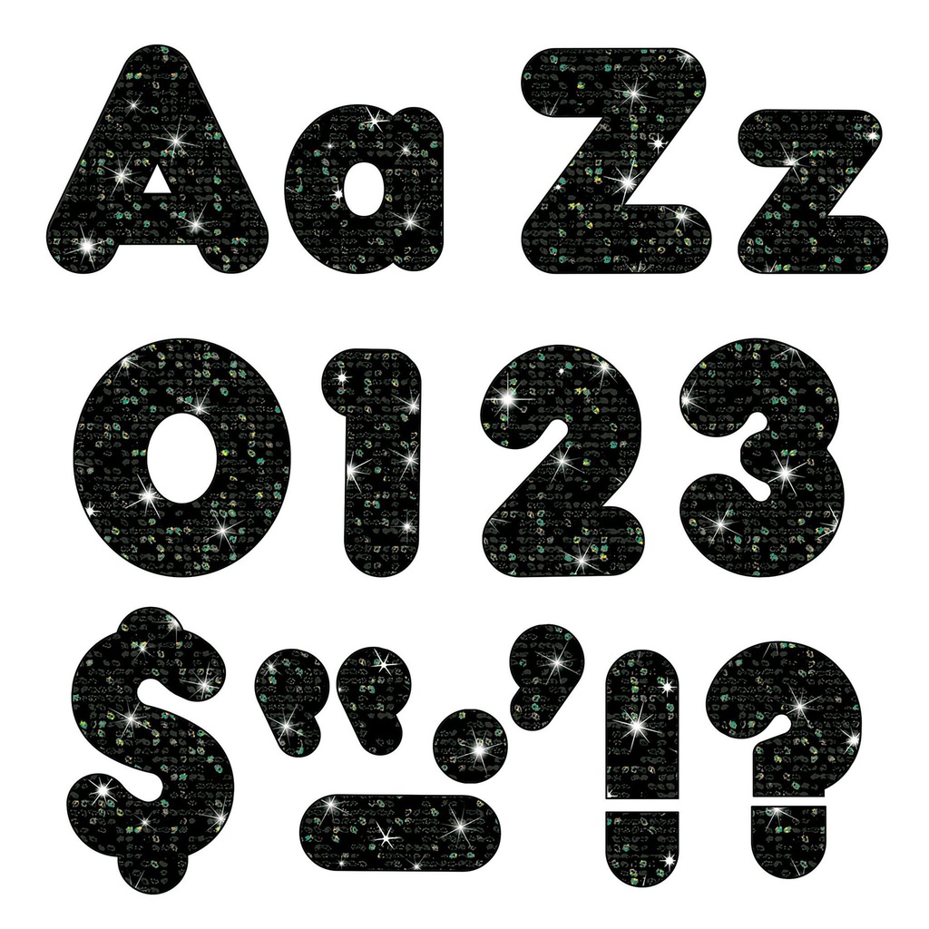 Black Sparkle 4&quot; Casual Combo Letters (182pcs)