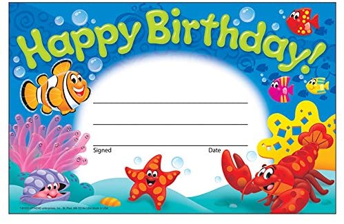 Happy Birthday! Sea Buddies Award 14cmx 21.5cm(30 sheets)