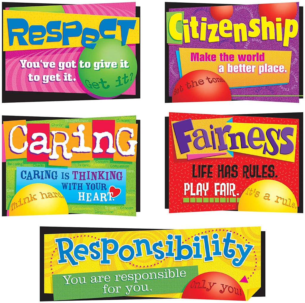 Character Education B.B.SET individual Posters show 6 Traits of Good Character 6&quot;(10.5cm) (6pcs)