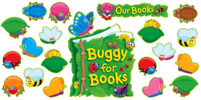 Buggy for Books Bulletin Board Set contains mini accents  (34pcs)