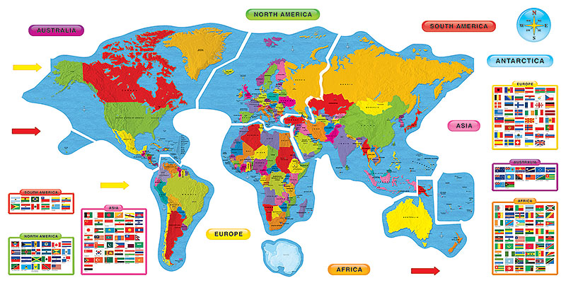 Continents &amp; Countries B.B.SET (27pcs) (5.5'=1.66m)