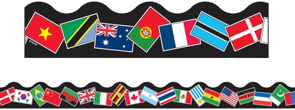 World Flags Borders (39' x 2.25&quot; (11.9m x 5.7cm) (12pcs)