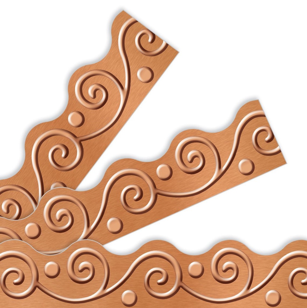 I  Metal Copper Scrolls Borders (39'x2.25&quot;) (11.9mx5.7cm)