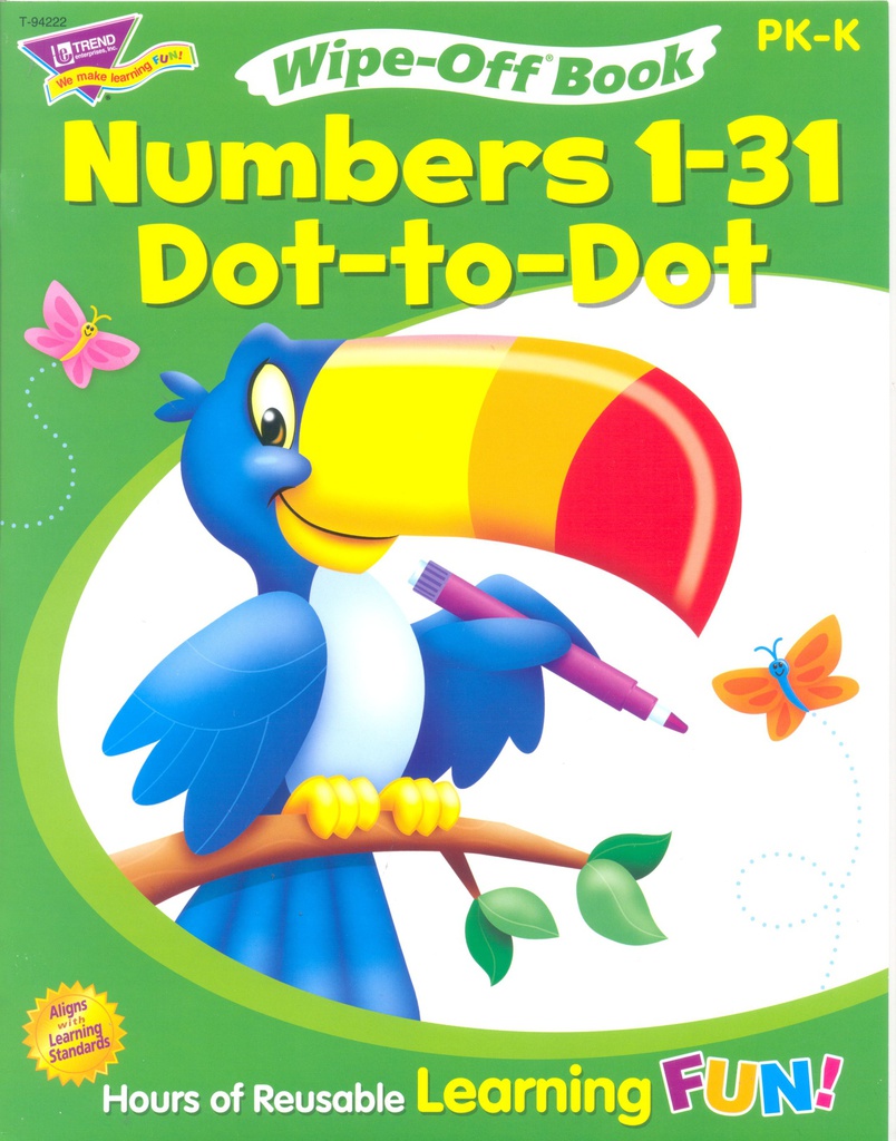 Numbers 1-31 Dot-to-Dot (Gr:PK-K)