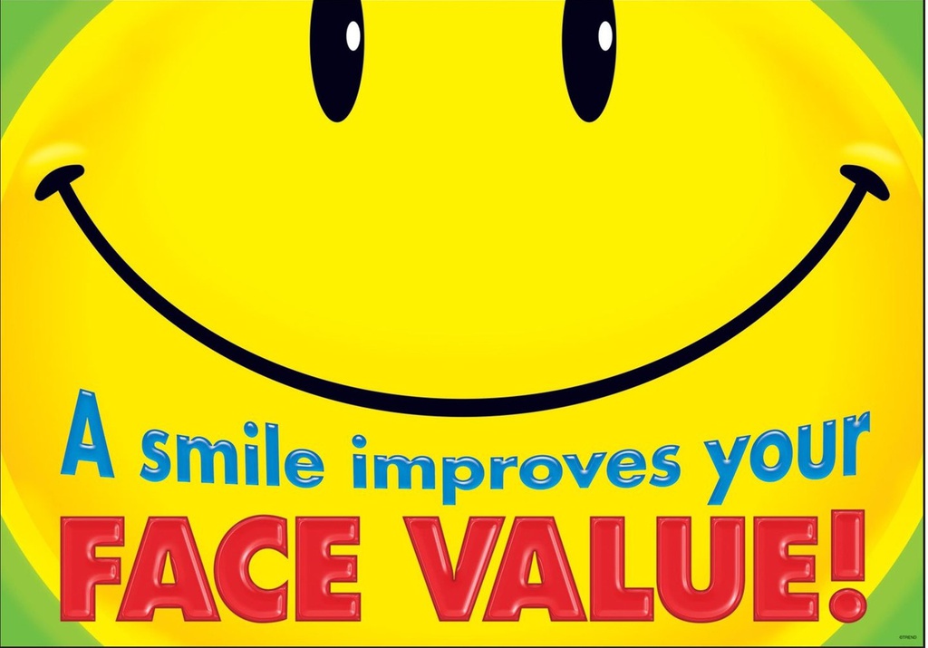 A smile improves your face Poster (13.3''x19''(33.7cmx48.cm)