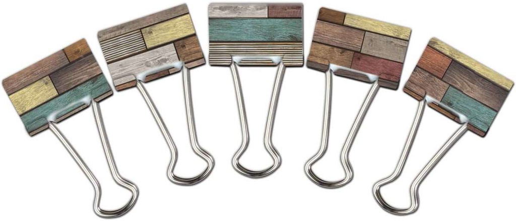 Reclaimed Wood Medium Binder Clips (8pcs)(1.25''=3.1cm)