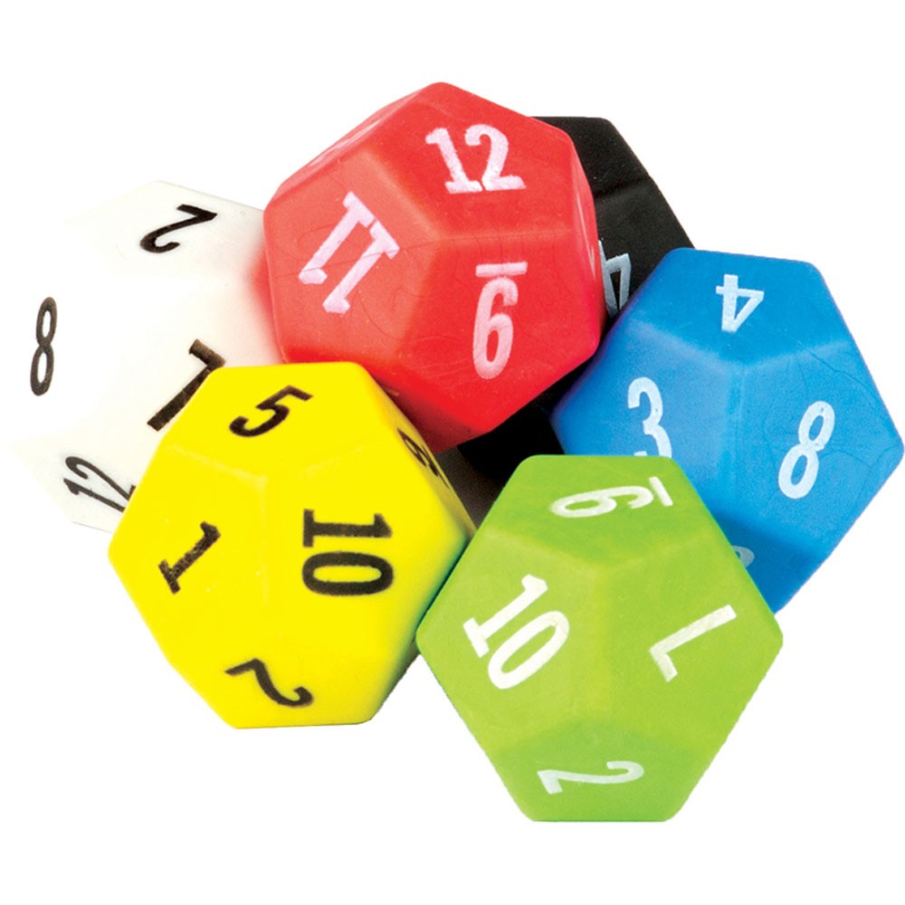 Dice 12-Sided (1''x1.5'')(2.5cmx3.8cm)(6pcs)